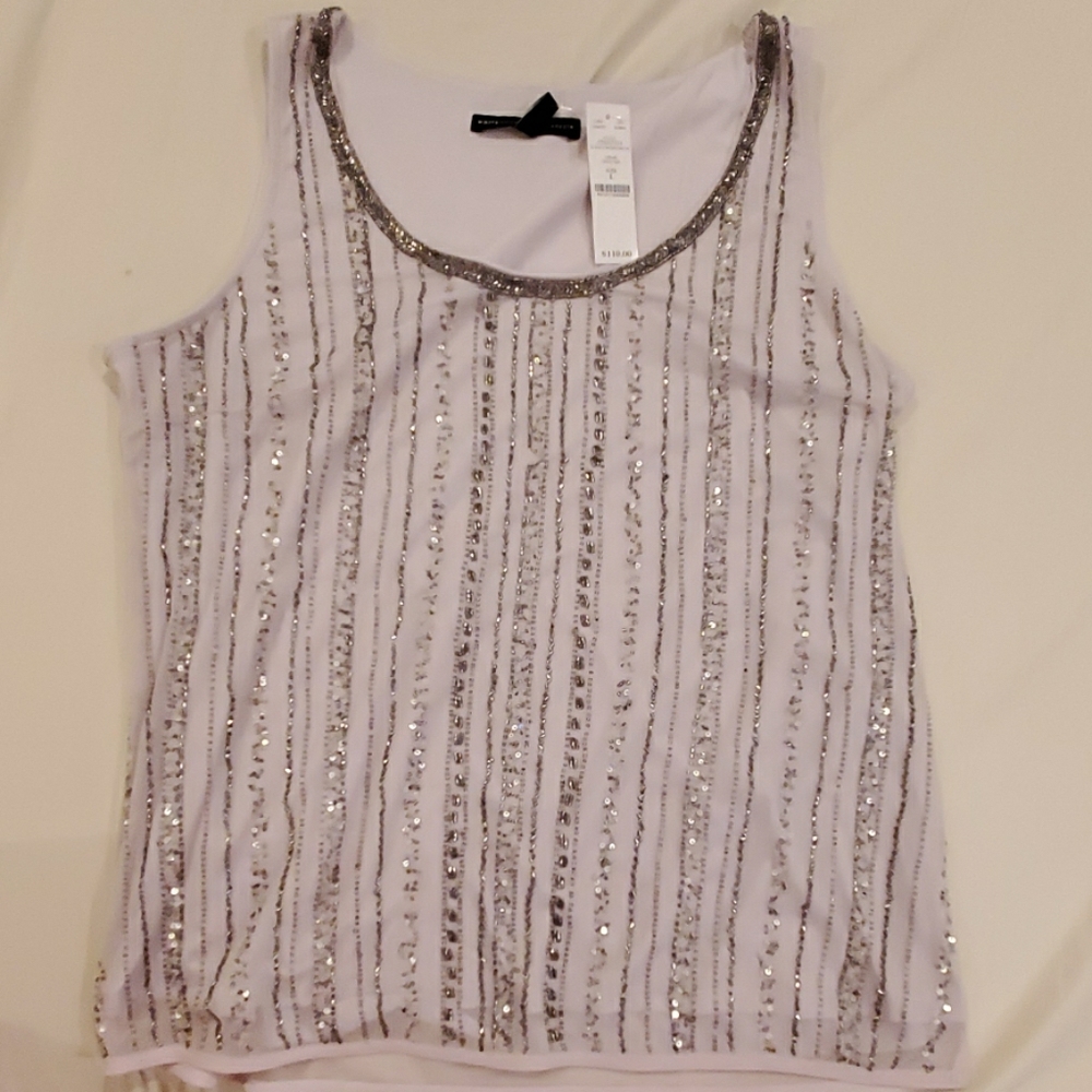 White House Black Market Lilac Beaded Tank